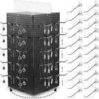 Geelin Metal Pegboard Display with 50 Hooks, 9.8 x 9.8 x 20.5 in Rotating Display Stand Racks for Craft Shows Pegboard Organizer with Peg Hooks for Jewelry Organizing Retail(Black) by Geelin