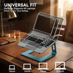 SOUNDANCE Laptop Stand, Aluminum Ergonomic Desk Riser, 10-15.6", Navy Blue - Image 5