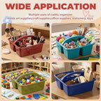 Kathfly 12 Pack Classroom Caddy Organizer with Handle Bulk, Deep Color - Image 3