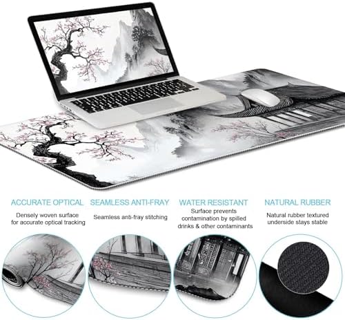LIMKRIAN Japanese Ergonomic Mouse Pad Set, Large Desk Matt for Desktop - Image 4