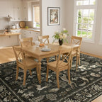 DUKINO 6x9 Area Rug Washable Animal Living Room Rug Non Slip Charcoal Black - Image 6