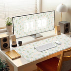 Pastel Ditsy Floral Office Desk Mat 31.5" x 15.7" Desktop Mat PU Leather Large Mouse Pad White Mousepad Non-Slip Table Mat for Girls, Women, Home, Work, Computer, and Gaming - Image 7