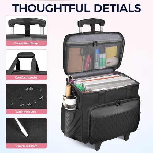 Ytonet X-Large Rolling Teacher Bag with Tote Bag, Rolling Cart for Teacher - Image 7