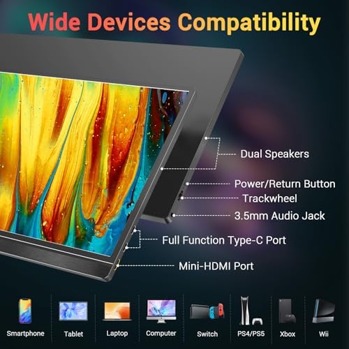 KYY Portable Monitor 15.6'' FHD 1080P USB C HDMI Gaming Monitor - Image 3
