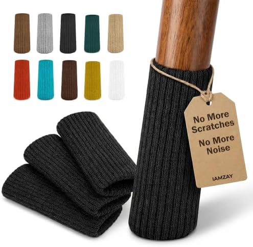 Chair Leg Socks 48/80 Pcs Black Furniture Leg Covers Floor Protectors by Home