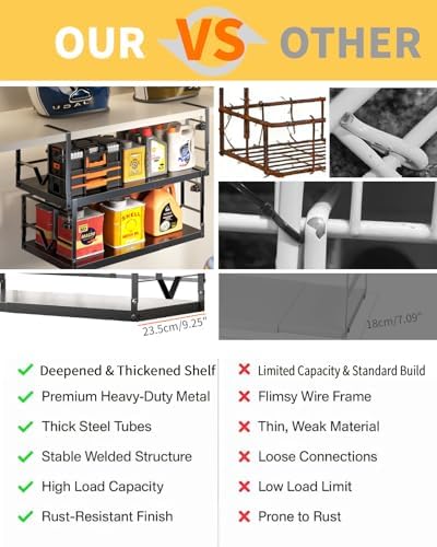 PrueBox Under Shelf Storage Basket Organizer Adjustable Heavy Duty Hanging - Image 4