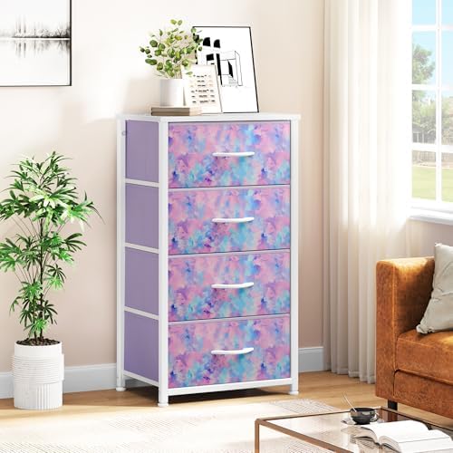 DWVO Dresser with 4 Drawers, Purple - Image 4