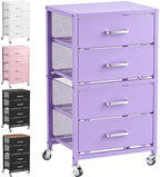 4-Drawers Metal Rolling Cart, Utility Storage Cart with Wheels by Unknown