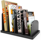 Cook Book Organizer, 4 Sections, Recipe Book Holder Rack, Tabletop Stand for Convenient Cookbook Storage, Vertical Cook Book Stand Kitchen, Binder Holder for Desk & Countertop (Black) by CraftSaints