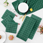 Homaxy Cotton Terry Kitchen Towels and Dishcloths Set of 8, Dark Green - Image 2