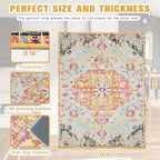 Office Chair Mat for Hardwood Floor 36"X 48" Heavy Duty Desk Chair Rug for Under Gaming Rolling Chairs Computer Decor Protect Mats Low Pile Non-Slip Rubber for Carpet & Tile Floor-Retro Classic Boho - Image 2