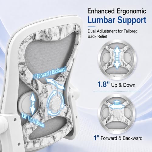 Ergonomic Home Office Chair, 4-Way Lumbar, Thick Cushion, 330LBS - Image 3