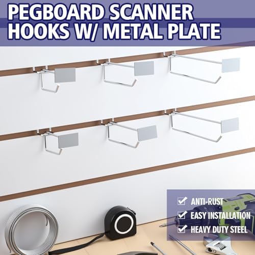 Zonon 50 Pack 8 Inch Metal Scan Hooks with Label Holder for 1/4" Pegboard - Image 4