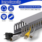 1.6"H x 1.6"W Cable Raceway, 12ft Under Desk Wire Management Channel, Black - Image 3