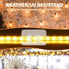 Hooks for Outdoor String Lights Clips: 100Pcs Heavy Duty Cable Clips with Waterproof Adhesive Strips for Hanging Christmas Light - Outside UV-Resistant Clear Sticky Cord Holders Rope Organizer - Image 5