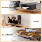 Monitor Stand Riser, 25x10 in Wood & Acrylic Computer Desk Organizer Shelf - Image 7