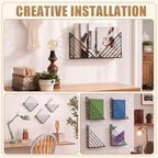 Wenqik 6 Pcs Wall Mounted File Organizer, Metal Magazine Basket with Nails - Image 5