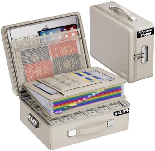 DocSafe 6400°F Fireproof Document Box with Lock, 10 Layers Heat Insulated by DocSafe