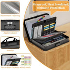 DocSafe 5200°F Accordion File Organizer with Lock,Fireproof Water Resistant Expanding File Folder with Multi Pockets,Document Organizer Home Office Travel Safe Storage for Letter Size Files,Black - Image 4