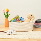 MiniArk Small Storage Baskets for Organizing | Closet Organizer Bins | Shelf Toy Basket | Woven Rope Baskets | Cube Decorative Box | Shallow Basket | 11.5x7.5x4.7” | 4 Packs Off White - Image 5