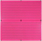 Wall Control Pegboard Rack Horizontal Metal Pegboard Garage Tool Storage Pack - Two 32-Inch Wide x 16-Inch Tall Easy To Install Peg Boards (Pink) by Wall+Control
