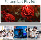 Large Gaming Mouse Pad + Keyboard Wrist Rest + Wrist Support + Coaster Set, Memory Foam Ergonomic for Easy Typing, XXL Extended Gaming Mouse Pad Table Pad - Red Rose - Image 7