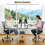 Upgraded Adjustable Wooden Double Step Desk Foot Rest with 3 Height Levels - Image 6
