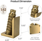 Leaning Tower of Pisa Bookends, Decorative Book Ends for Heavy Books - Image 3