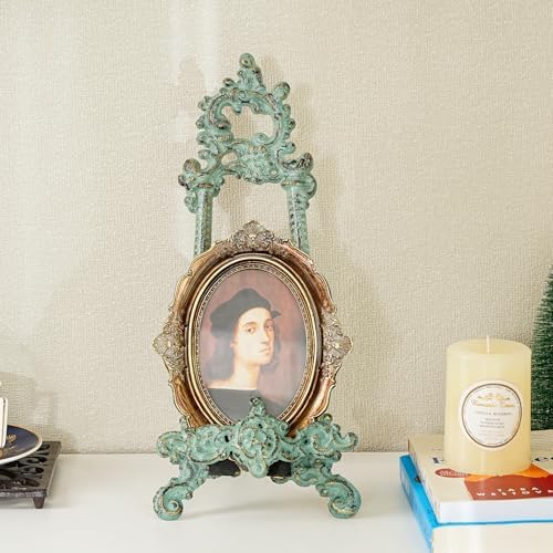 Sungmor Vintage Cast Iron Cookbook Stand, 15.5 Inches Tall Antique Green - Image 2