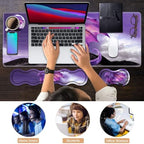 Ergonomic Keyboard Wrist Rest & Mouse Pad Wrist Rest Set, Large XXL Gaming Desk Mat 31.5"x 11.8" with Memory Foam, Easy Typing Pain Relief for Office & Home, Purple Dragon - Image 7