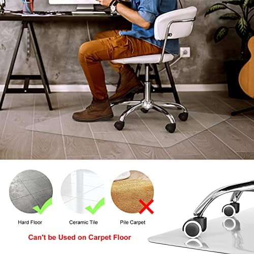 Kuyal Clear Chair Mat, Hard Floor Use, 30" x 48" Desk Chair Mat - Image 2