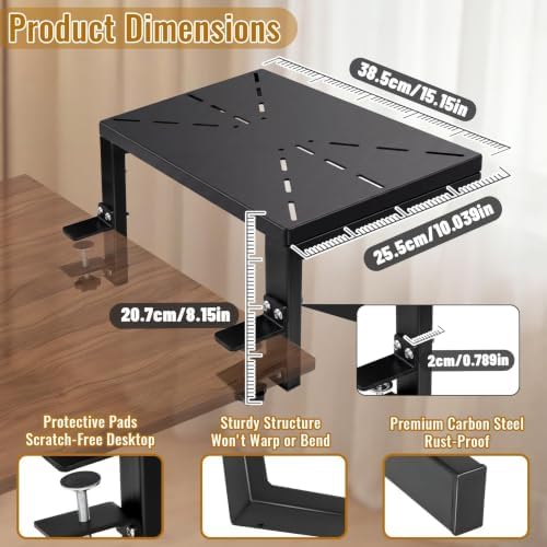 Desk Extender 15 in Clamp on Desk Shelf for Metal Organizer - Image 2