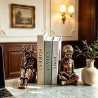 Kids Decorative Bookends, Vintage Bronze Book Ends for Shelves - Image 4