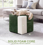 Hobestluk 16 Inch Square Pouf Ottoman Foot Rest Under Desk for Couch - Image 2