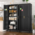 Polup 75" Pantry Cabinet, Tall Metal Storage Cabinet with Doors and Shelves - Image 2