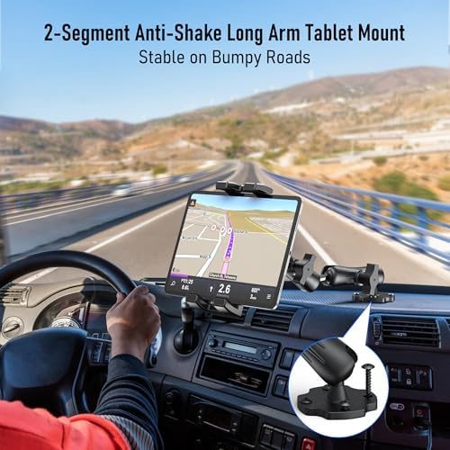 Aluminum Heavy Duty Tablet Mount Car Holder Dashboard for Truck and Vehicle - Image 2