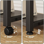 YAOHUOO 22"x15" Large Printer Stand with Drawer, 3-Tier Rolling Table Cart - Image 6