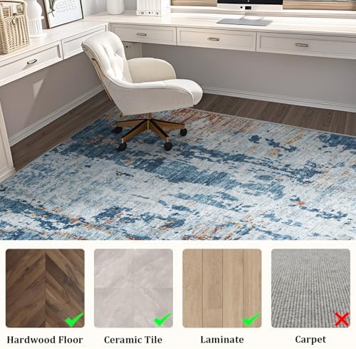 Office Chair Mat for Hardwood Floor, 72"x48" Easy Glide Computer Chair Mat Protector for Rolling Chair Under Desk Rug Nonslip Backing, Machine Wash - Image 4