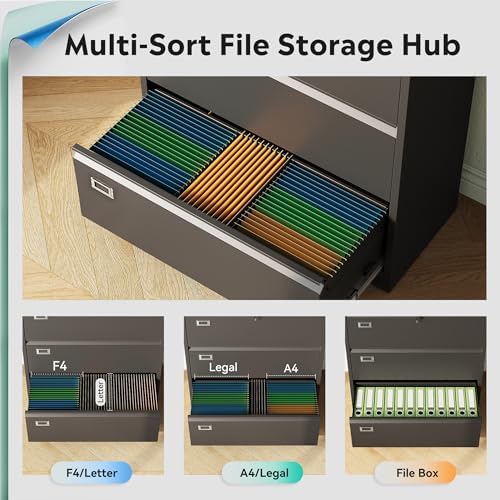 DEVAISE 3 Drawer Lateral File Cabinet for Home Office, Assembly Required - Image 4