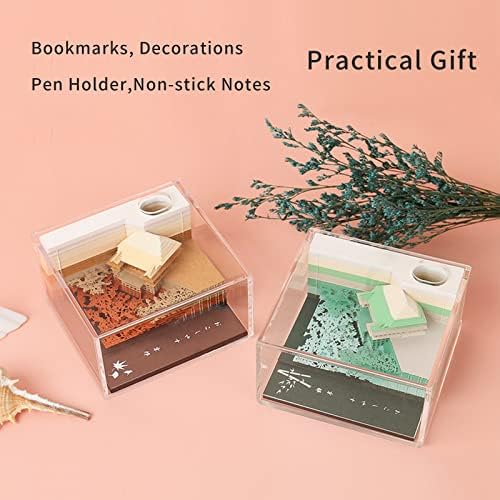 Shimizu Temple Japan 3D Paper Note Three-Dimensional Memo Pad Sticky Notes Paper Bookmark Pen Holder Creative Birthday Gift (Yellow) - Image 4