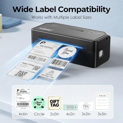 Labeer Bluetooth Thermal Shipping Label Printer, Wireless 4x6 Printer Black - Image 4