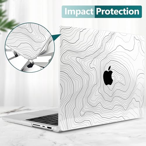 DONGKE Compatible with MacBook Pro 16 Inch Case (2026-2021 Release, M5 M4 M3 M2 M1 Pro/Max Chip), Plastic Hard Shell with Keyboard Cover & Screen Protector for MacBook Pro 16", Clear Maps - Image 5