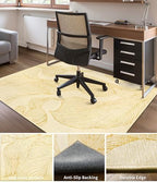 chakme Office Chair Mat for Hardwood Floor, 60"x45" Easy Glide Computer Desk Mat Protector for Rolling Chair Under Desk Rug Nonslip Backing, Machine Wash, (Golden Leaf) - Image 3