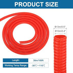 MECCANIXITY 3/8" 100ft Split Wire Loom Tubing w/Installation Tool Red - Image 2