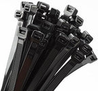 18 inch Black Zip Ties Heavy Duty 1000 PACK, 200 LBS Ultra Exclusive Strong Plastic Wire Ties, Large Cable Ties Extra Long Tie Wraps, Indoor and Outdoor UV Resistant by HighQualityTies