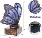 Vintage Purple Butterfly Bookends,Resin Book Ends for Shelves,Heavy Duty Decorative Bookends,Creative Book Stopper Holder Decor for Desk Home Office,Shelf Decoration,Gifts for Mother's Day - Image 3