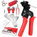 Stainless Steel Cable Tie Gun Set Metal Zip Tie Tool Kit (Red) by REKCKRUL