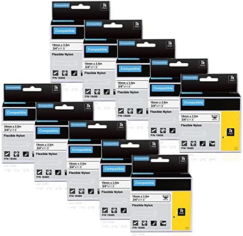 18489 A18489 Tapes Replace for DYMO Rhino 19mm Flexible Nylon Label by AONOMI