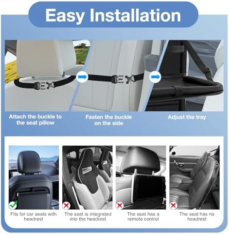 Car Backseat Organizer with Table Tray(2-Pack) 9 Storage Pockets Backseat Car Organizer and storage with Tablet Holder, Kick Mats Back Seat Cover for Kids family Road Trip Essentials Travel - Image 6