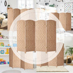 HALLYBEE Short Room Divider, Small Folding Privacy Screens,4 Panel Natural - Image 6